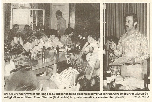 Gründungsversammlung 1976 / SV Rickenbach